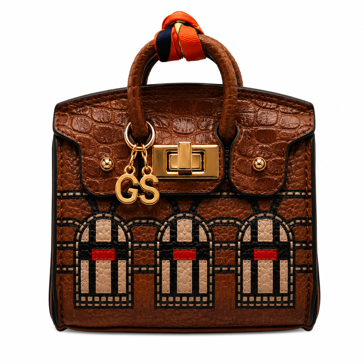 Brown Georgian Mini Bag Charm