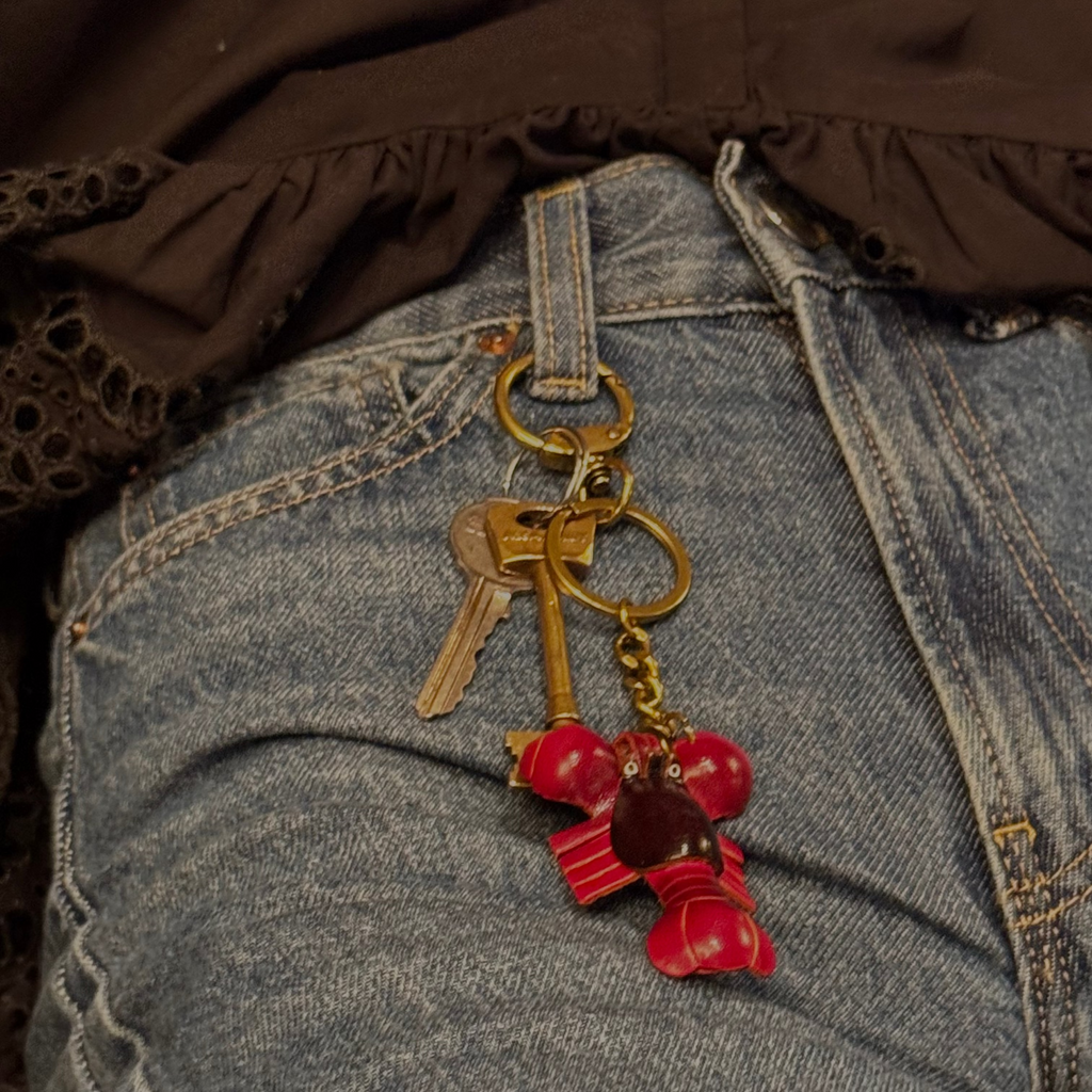 Red Leather Lobster Bag Charm