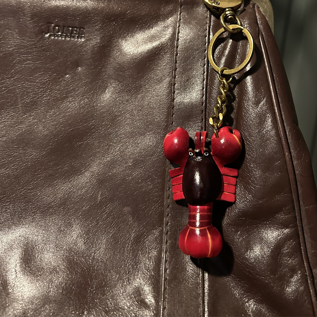 Red Leather Lobster Bag Charm